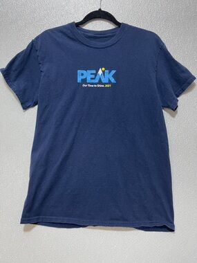 5/$25 Amazon Navy Blue Logo Tee with White Swoosh